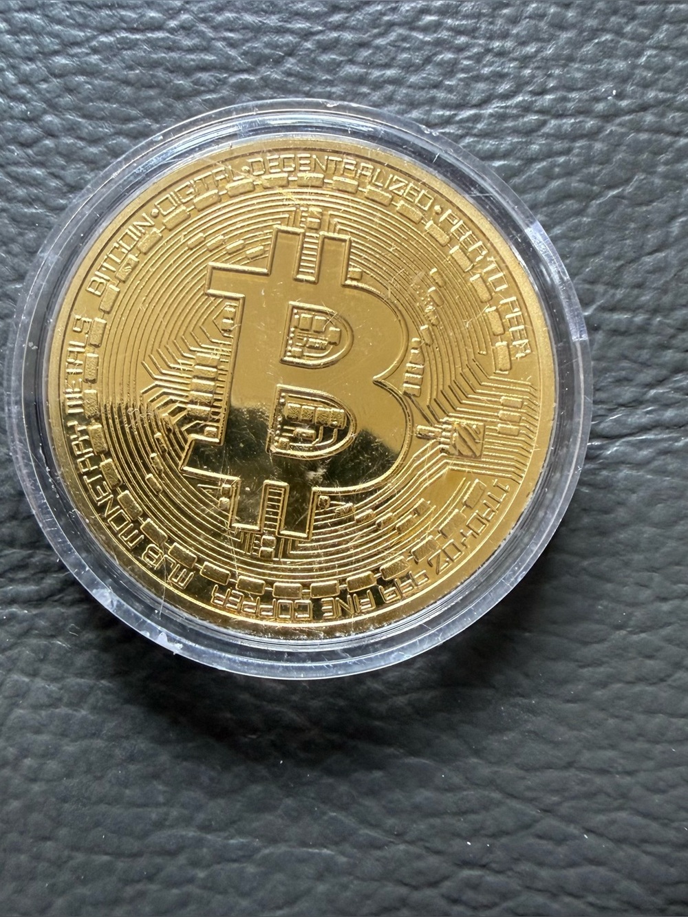 Gold Bitcoin Collectible Coin - Decorative Crypto Token